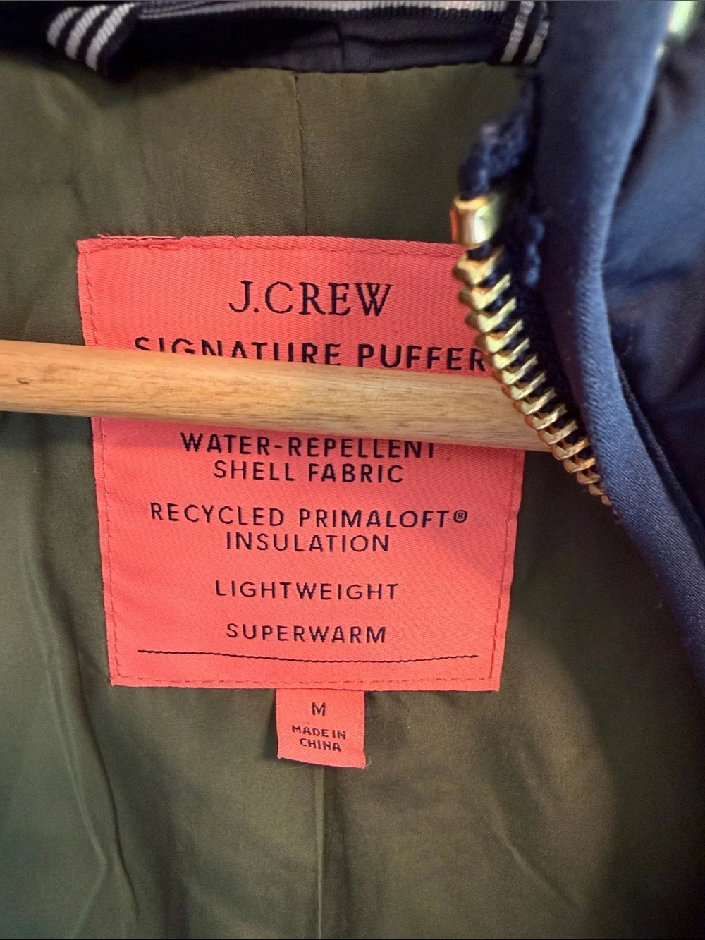 Jcrew recycled primaloft puffer jacket. Women’s medium